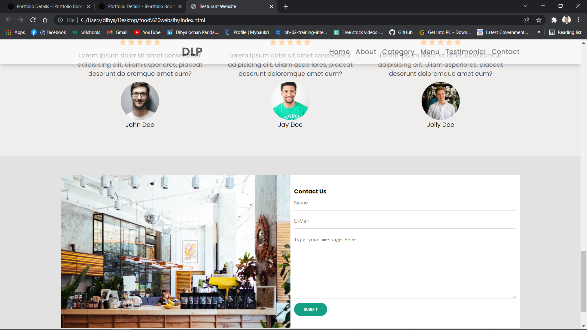 Food Website screenshot 3